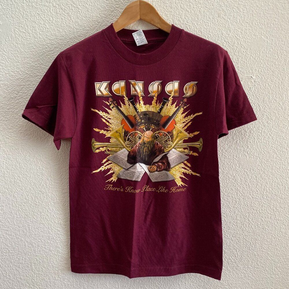 LIKE NEW Kansas There's Know Place Like Home 35 Years Burgandy T-Shirt Small